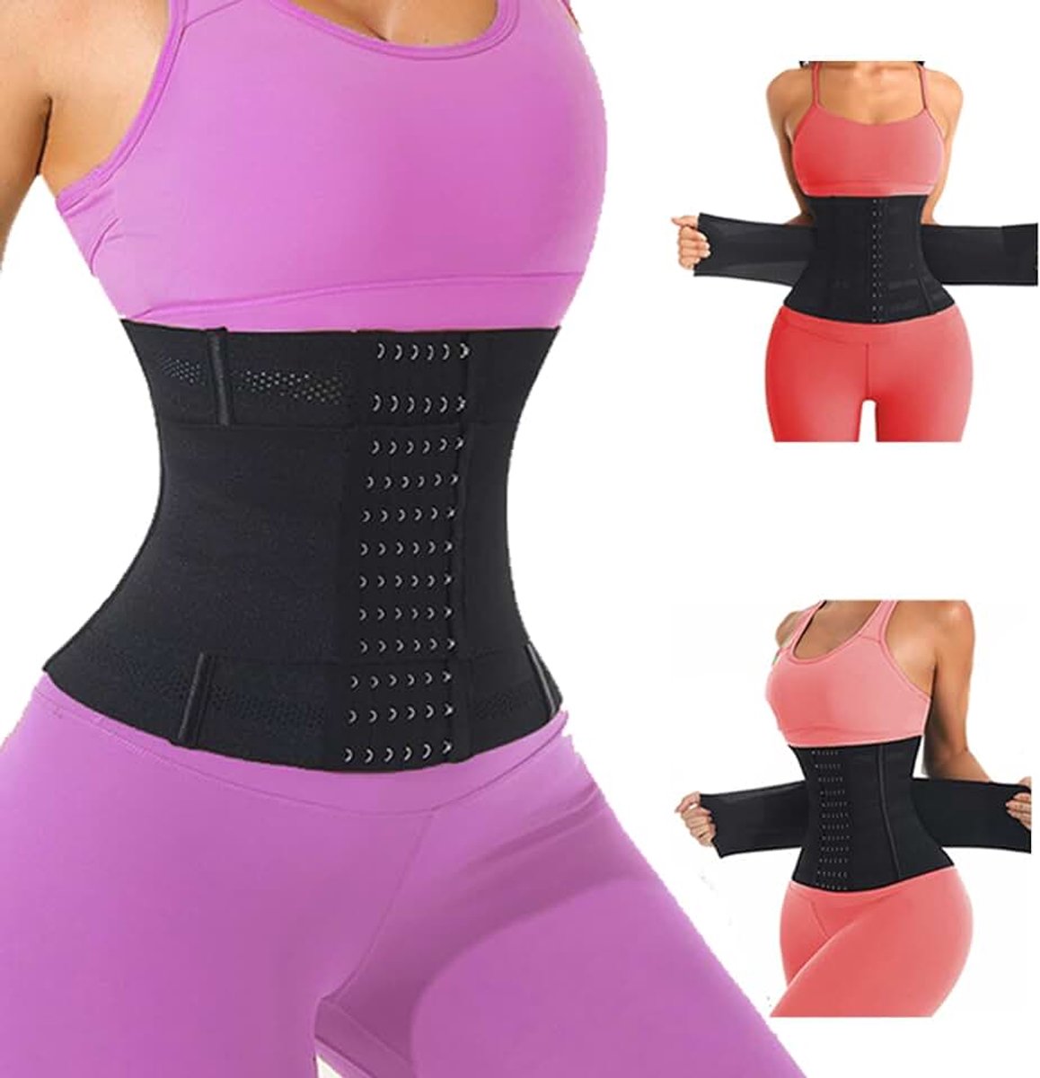 Tailletrainer voor dames, buikweg om af te vallen, shaper, taillevormer, sport, thermische buikweggordel, ritssluiting, korset onder de borst voor gewichtsverlies, tailleriem, fitnesstraining,