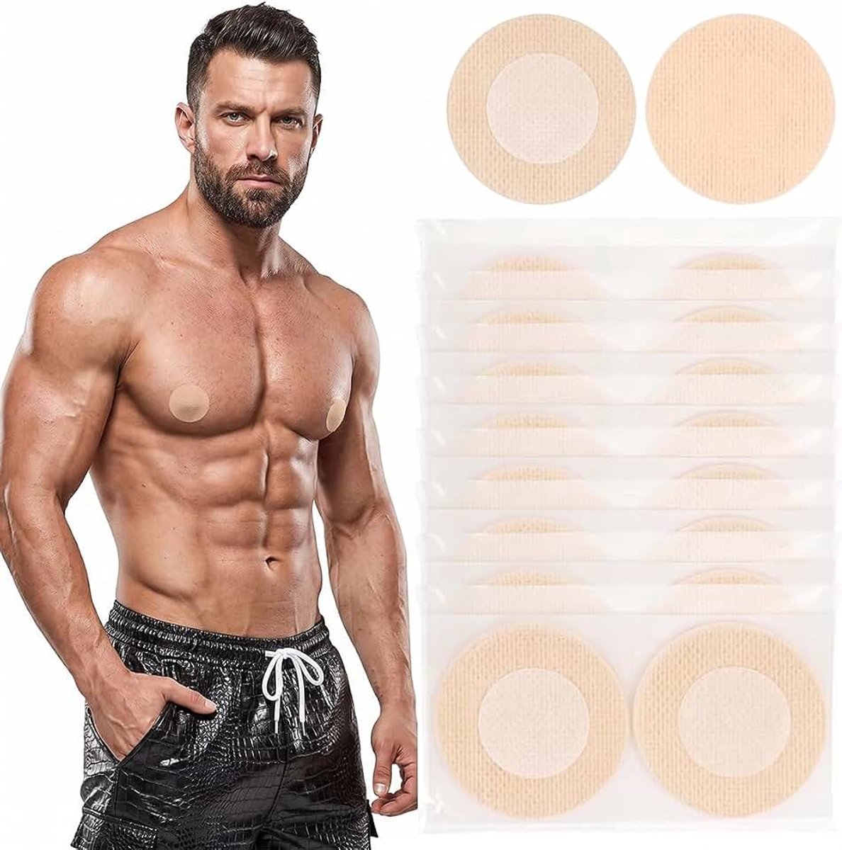 40 Paar Tepelpads voor Mannen,Waterdichte Wrijvingsvrije Tepelbeschermers,Onzichtbare Zelfklevende Bescherming voor Atleten en Hardlopers