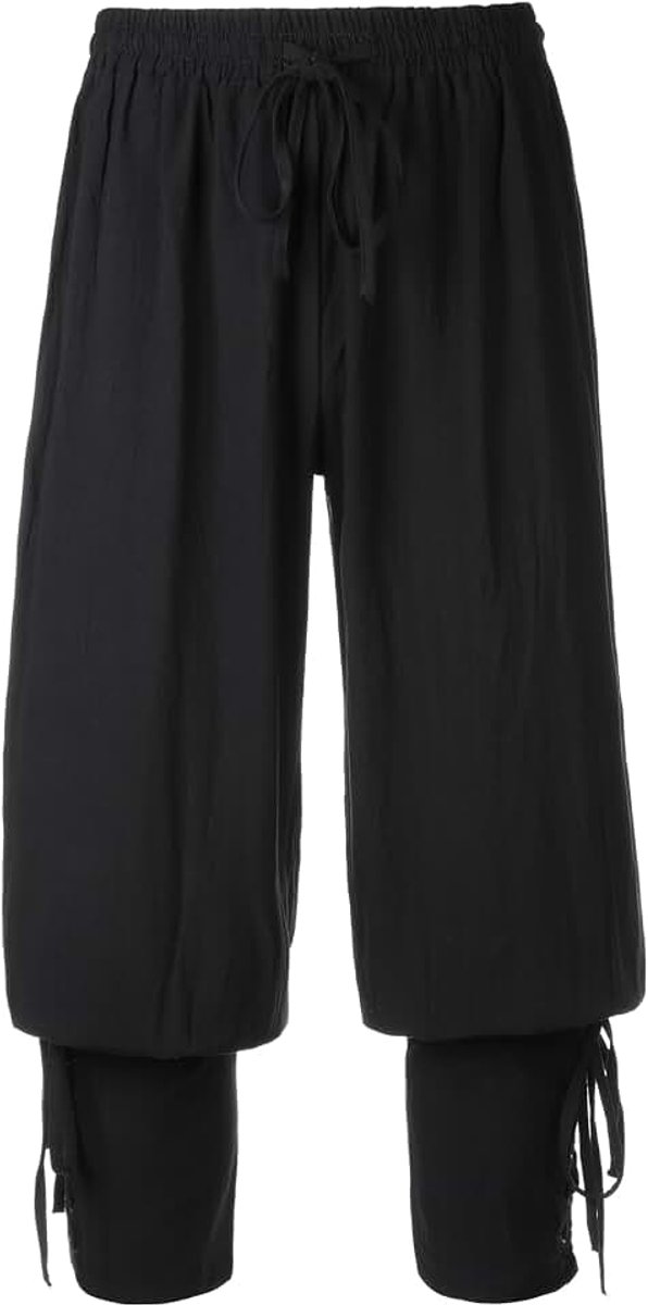 Broek voor heren, veterbroek voor LARP, piraat of Viking, piratenkostuum voor carnaval, Halloween of cosplay
