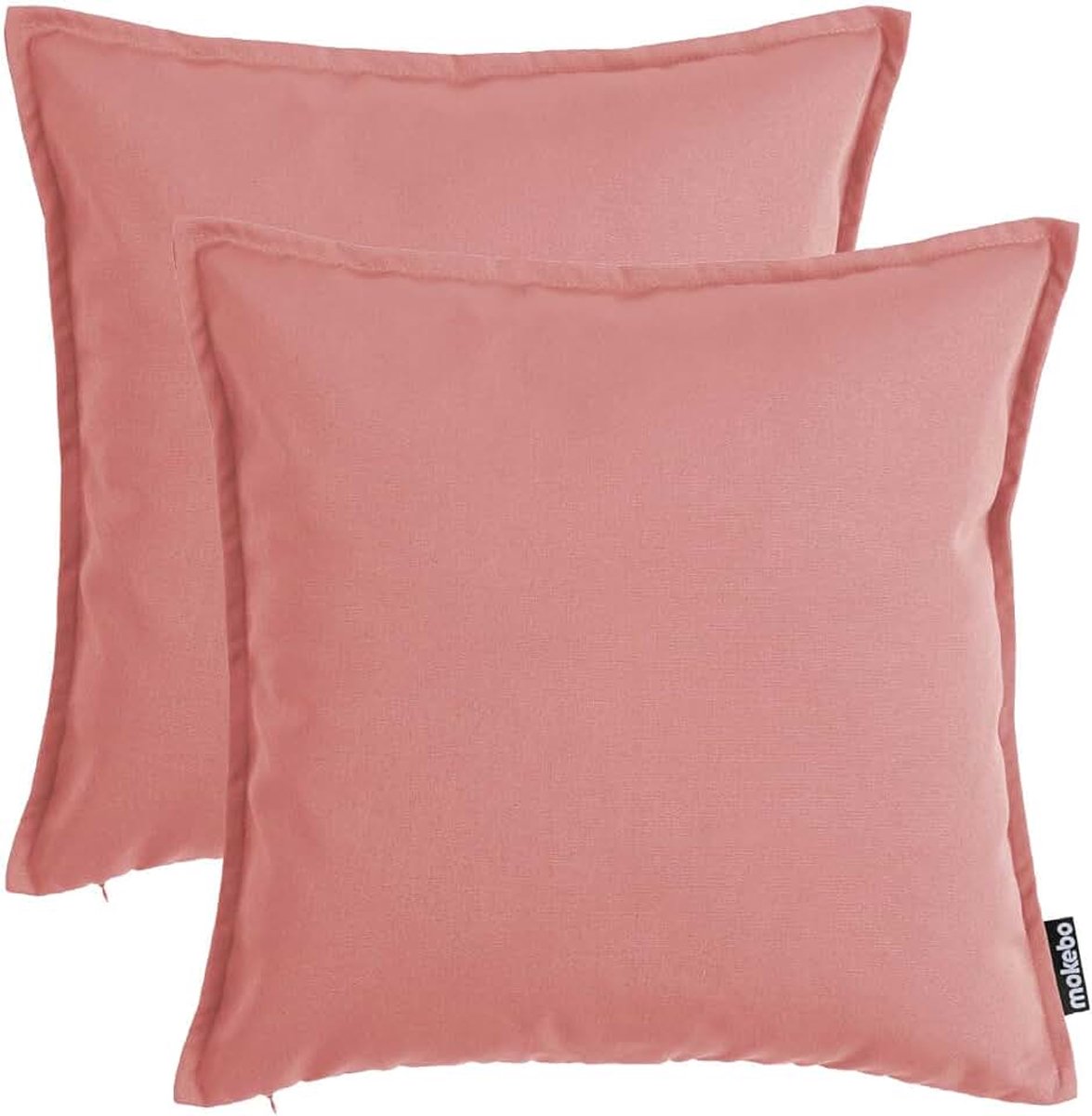 Mokebo Outdoor Kissen 'Die Auszeit' 2er-set, (45x45cm) bankkussen of kussen voor balkon, terras of tuin, dekokussenhoes van fijne outdoorstof in Koraal | Koraal