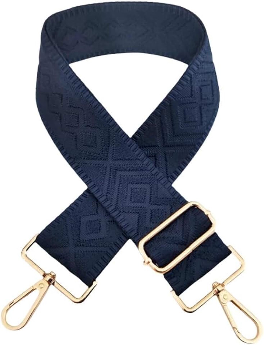 Schouderriem, 72-130 cm, verstelbare vervangende riem, breed, 5 cm, schoudertasriem, effen, schouderriem voor schoudertassen, handtas, doe-het-zelf accessoires voor tas, donkerblauw
