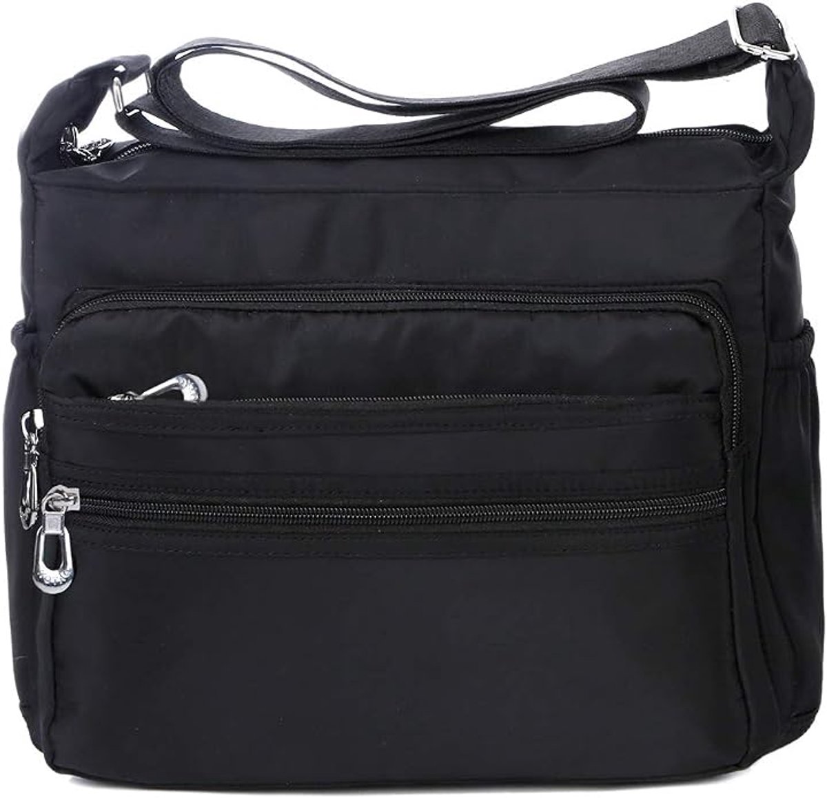 VHV - Schoudertas Dames - Compacte Crossbodytas met Meerdere Vakken - Lichtgewicht Waterafstotend Nylon met Ritssluiting - Voor Reizen, Winkelen en Dagelijks Gebruik - Klein 26 x 9 x 20 cm