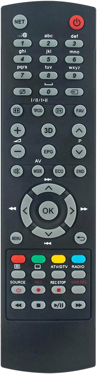GB067WJSA vervangende afstandsbediening compatibel met Sharp 4K OLED Smart TV LC-39LE652E LC-39LE652RU LC-39LE651E LC-50LE651RU LC-50LE651RU LC-50LE651V LC-50LE652E