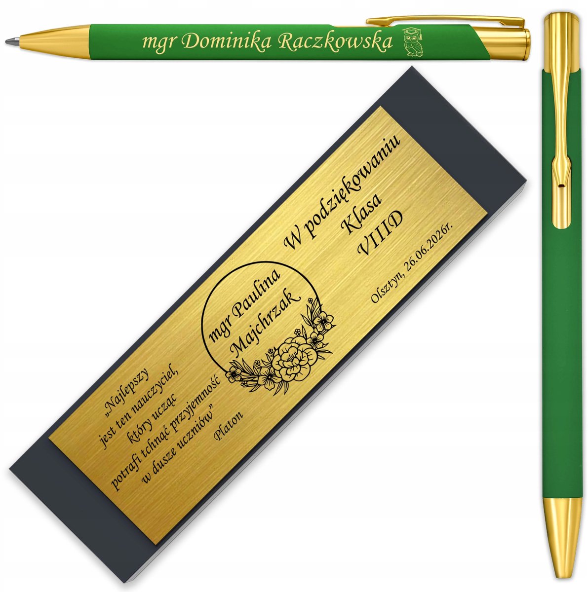 Groene Pen met Gravering - Uniek Cadeau voor Docenten & Studenten