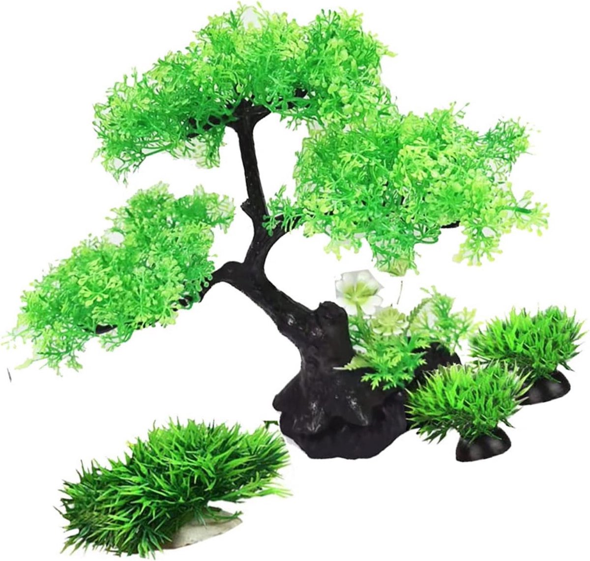 Aquarium Kunstplanten - Decoratie Planten - Aquarium Inrichten - Set van 4 stuks - Tot 24 cm - Groen