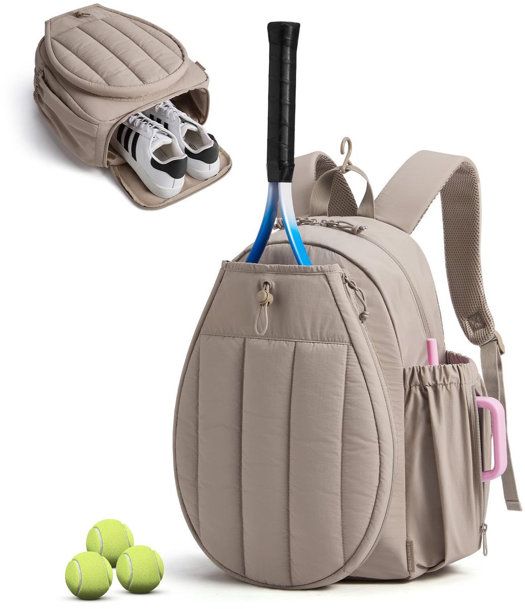 Geweo Tennistas - Tennistas Rugzak met Schoenenvak - Sporttas - Tennis - Tennis Rugtas - 31.5x13.4x44.9cm– bruin