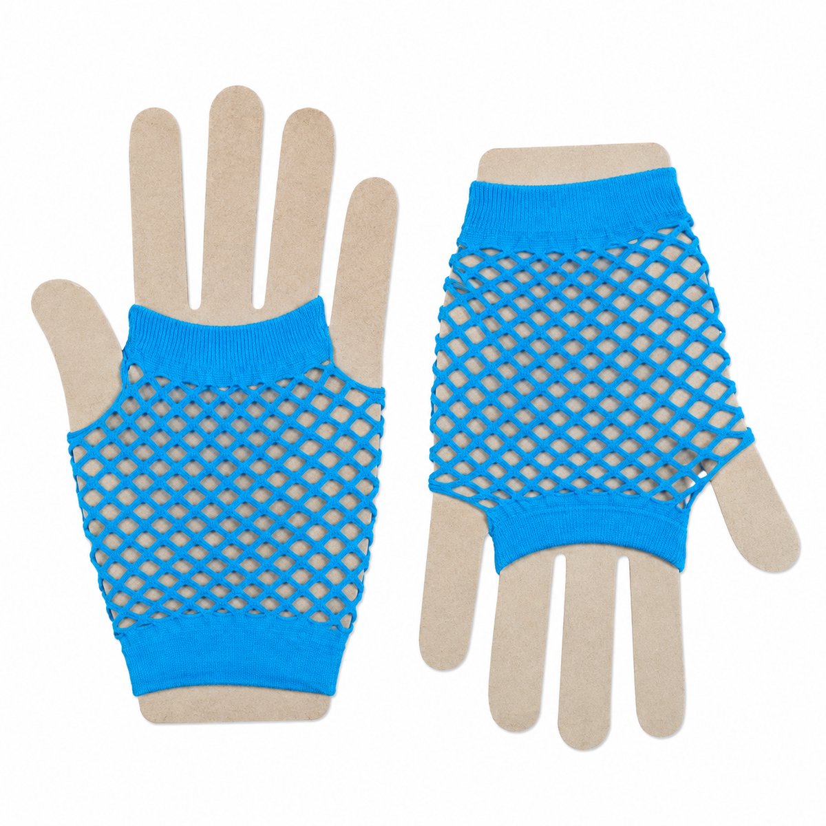 Blauwe Visnet Handschoenen - 1 Paar - Vingerloze Handschoenen - Carnaval - Themafeest - Festival Accessoire