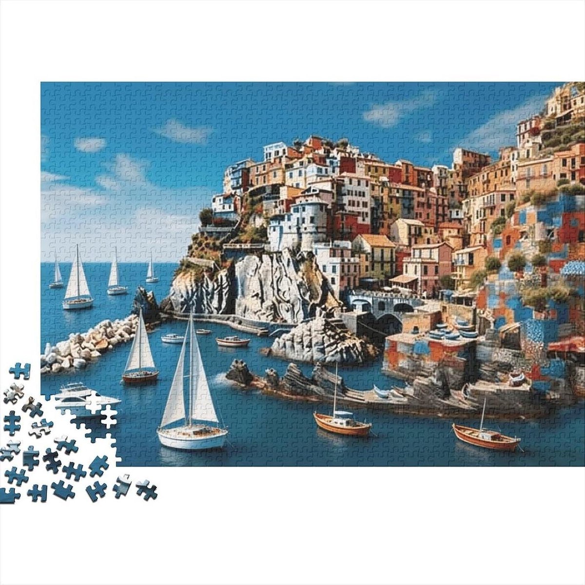 Puzzel Stukjes - Legpuzzel Volwassenen - Ontspanning en Plezier - Gerecycled Materiaal - 1000 Stukjes - Cinque Terre