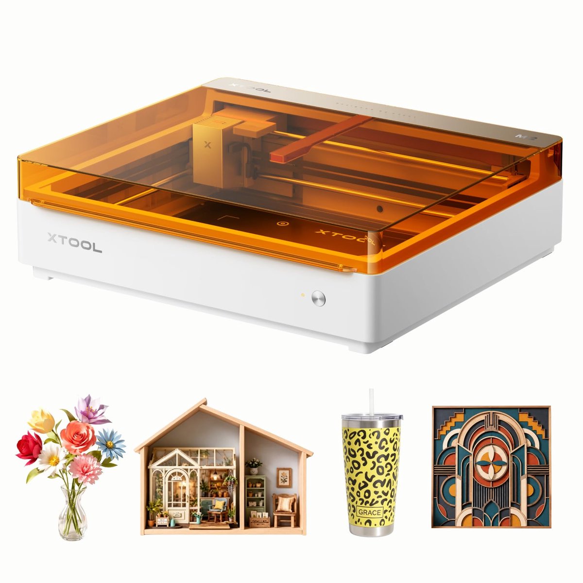SnelShoppen - xTool M2 10W Lasergraveermachine met Dubbele Camera, Veilige Lasersnijder voor Hout, Leer, Vilt, Stof en Papier - Ideaal voor Thuis DIY