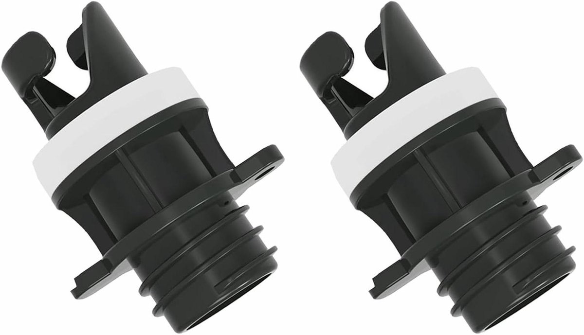 Opblaasbare Pomp Adapter - Ventiel Connector - Watersport Accessoires - Quick-Connect Ontwerp - 2 Stuks - Zwart