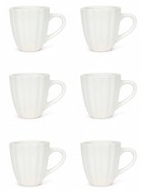 Cookinglife Cardida Mokken - Set Van 6 - Koffiemok, Coffee Mug - Aardewerk Off White - Vaatwasserbestendig - 350 ml