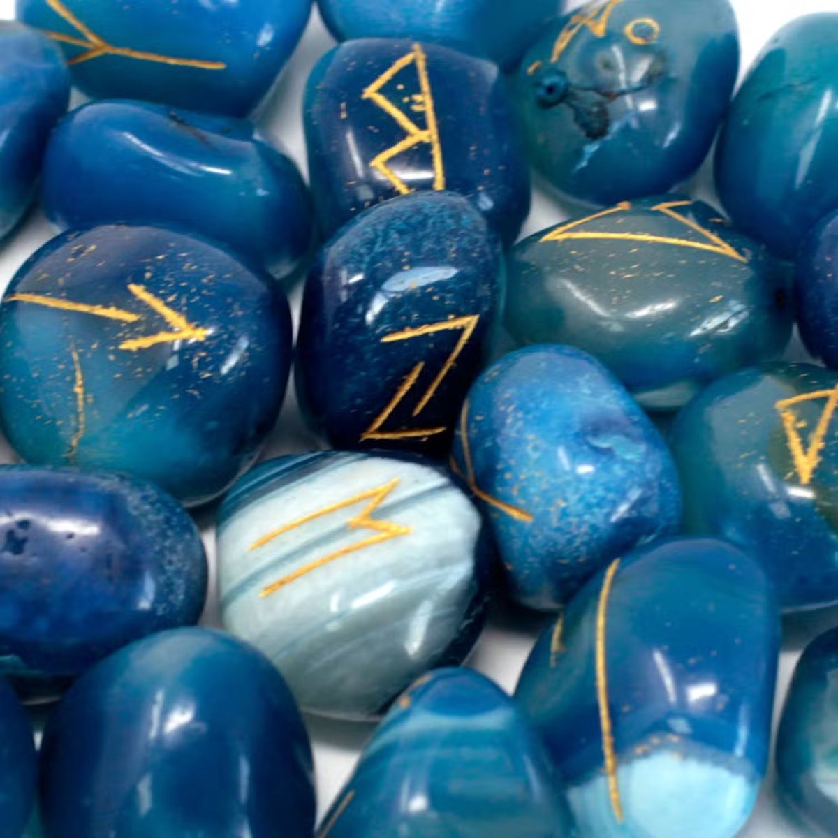 Indiase Runenstenen - Blauwe Onyx