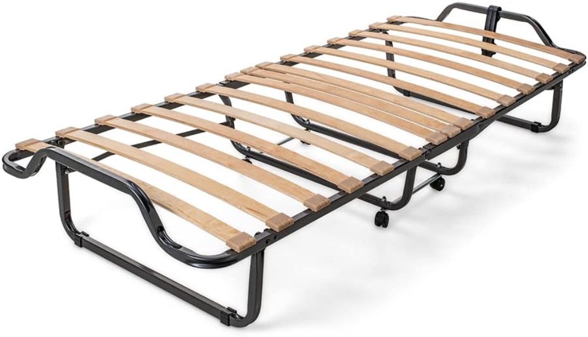 SNJY® Logeerbed Inklapbaar - Logeerbed Opvouwbaar - Opklapbed - Vouwbed - 200D x 90B x 40H cm - Inclusief Matras 10,5cm Dik - Zwart