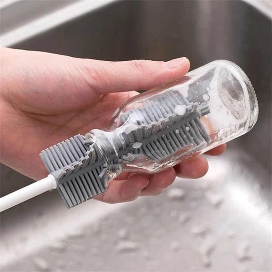 Siliconen Flessenborstel Schoonmaak - Glazen Fles Borstel — afbeelding 4