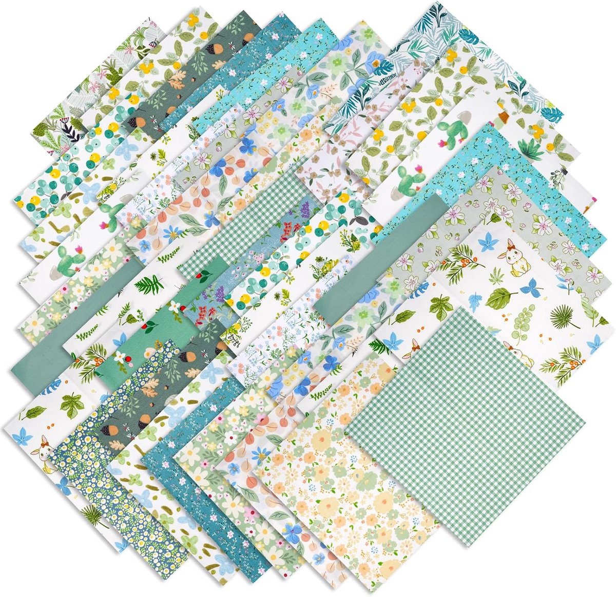 Stof voor patchwork, 25 cm x 25 cm, katoenen stof, patchwork stofpakket, multicolor materialen voor naaien, scrapbooking en DIY handwerk (A)