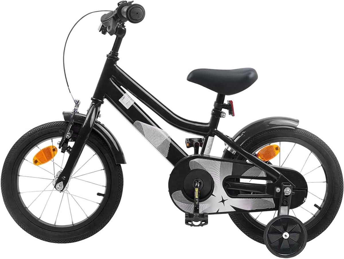 Kinderfiets Loopfiets Peuters Eerste Fietstochtjes Stevig Stalen Frame 12 inch Zwart