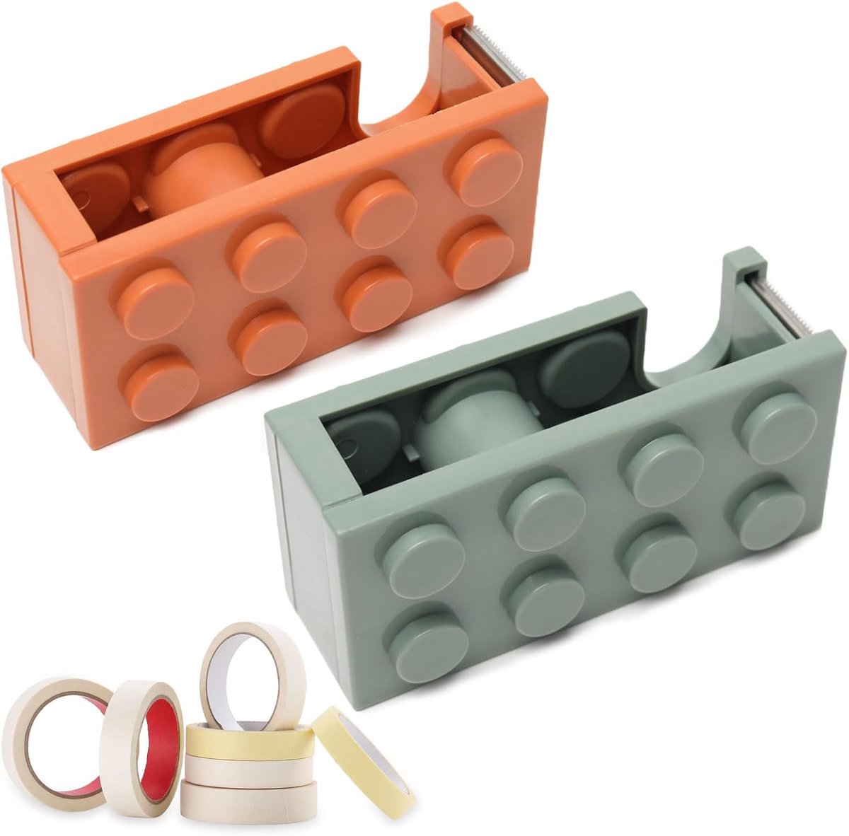 2 stuks plakbanddispenser, plakbanddispenser, tafelplakbanddispenser, plakbandhouder, halfautomatische plakbanddispenser, blokplakbandafroller, voor kantoor, school, huishouden