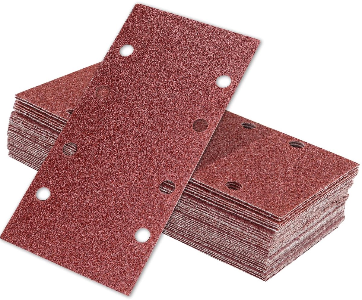 40pcs Schuurbladen Rechthoekig, 93x185mm Schuurmachine Schuurpapier 8 Gaten Klittenband Schuurpads, Korrels 40/60/80/120/240 elk x8