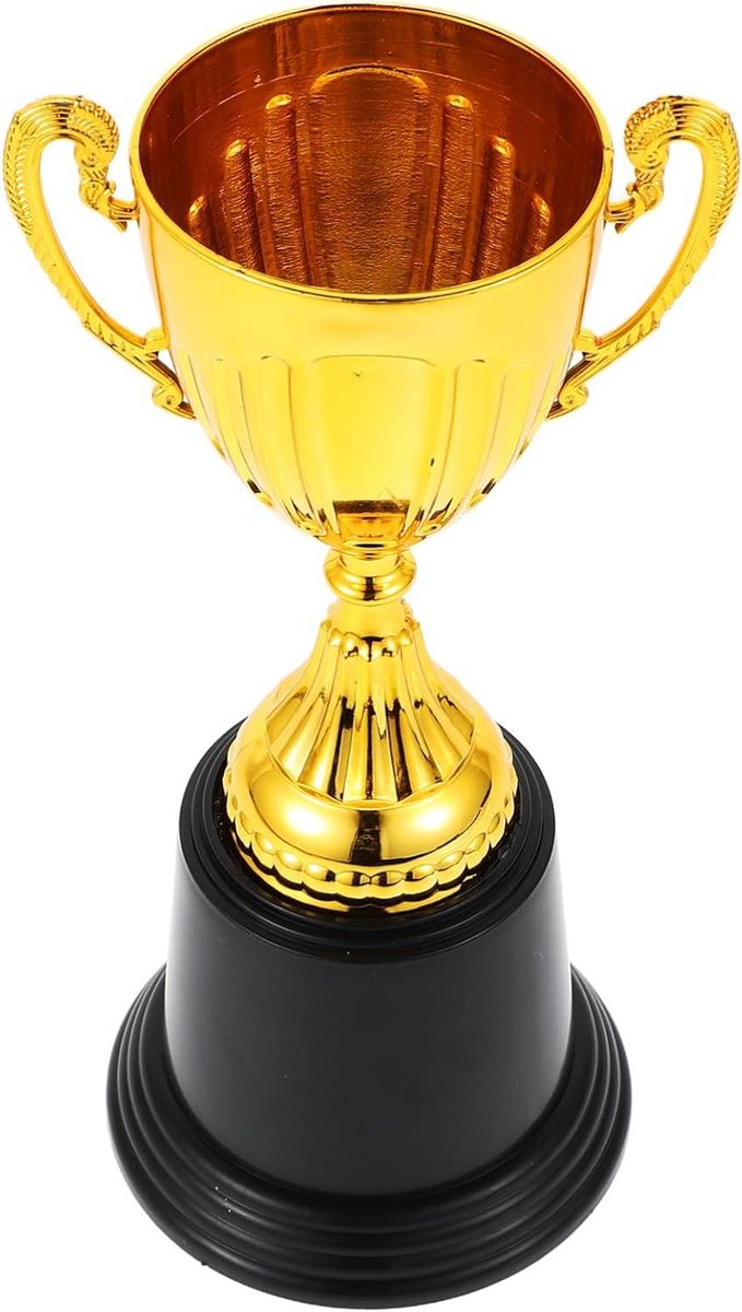 Trofee Beker Kinderen - Winst Prijs - Competitie Belonen - Elegant Ontwerp - 9 x 21.5 cm - Goud