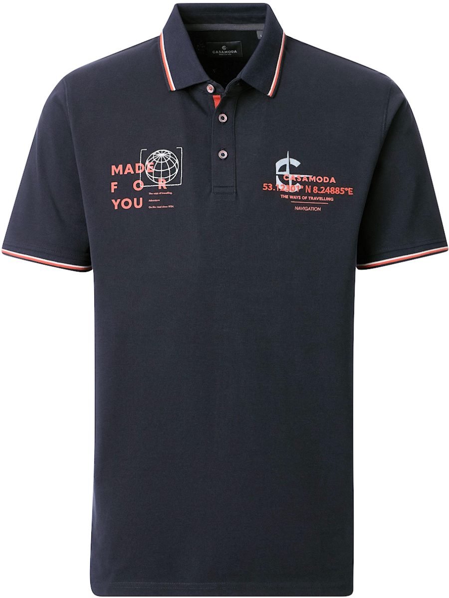 CASAMODA Poloshirt Met Print 3 Knoops 126320081-105 - L