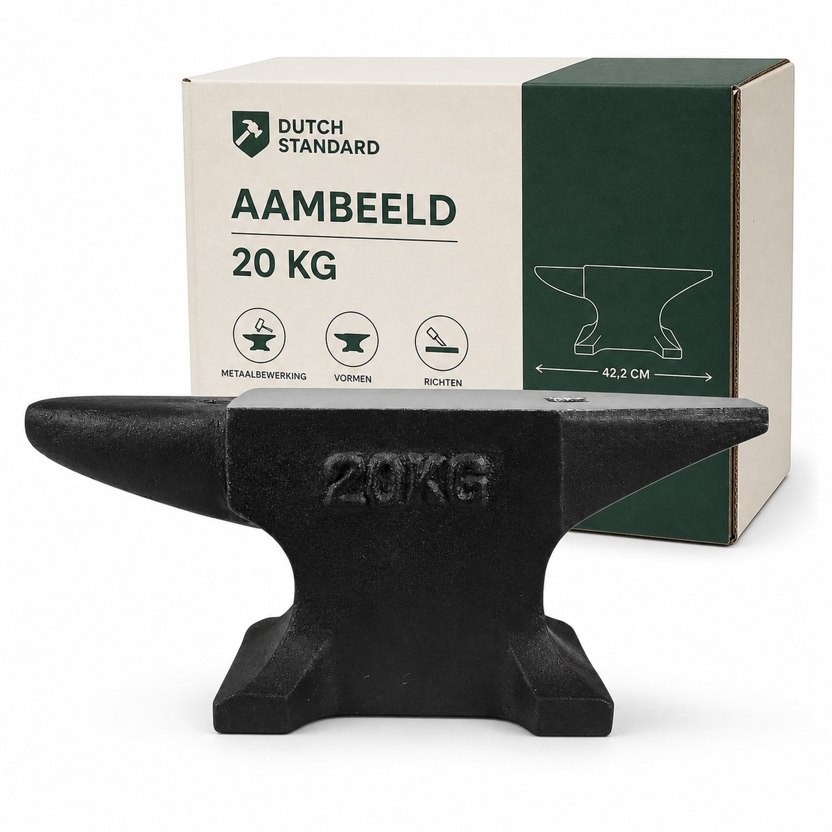 Dutch Standard Aambeeld 20 kg - Metaalbewerking - 42,2 cm - Massief