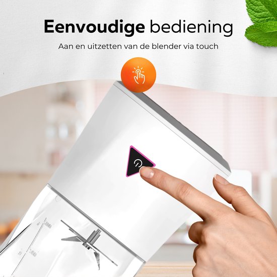 COCHO® Blender To Go - Smoothie Maker 650ML - Oplaadbare Mini Blender - Smoothies & Shakes - Draadloos & Draagbaar - Fruit Mixer - USB Oplaadbaar van COCHO® — afbeelding 4