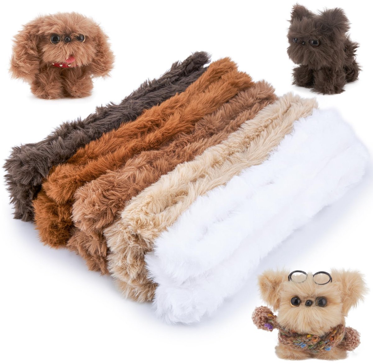 10 Stuks Reuzen-Chenilledraad 100 cm Lang en 2 cm Dik, Pijpenragers Set voor Knutselen met Nepkonijnenbont, 5 Kleuren voor DIY Kinderknutsels & Feestversiering​
