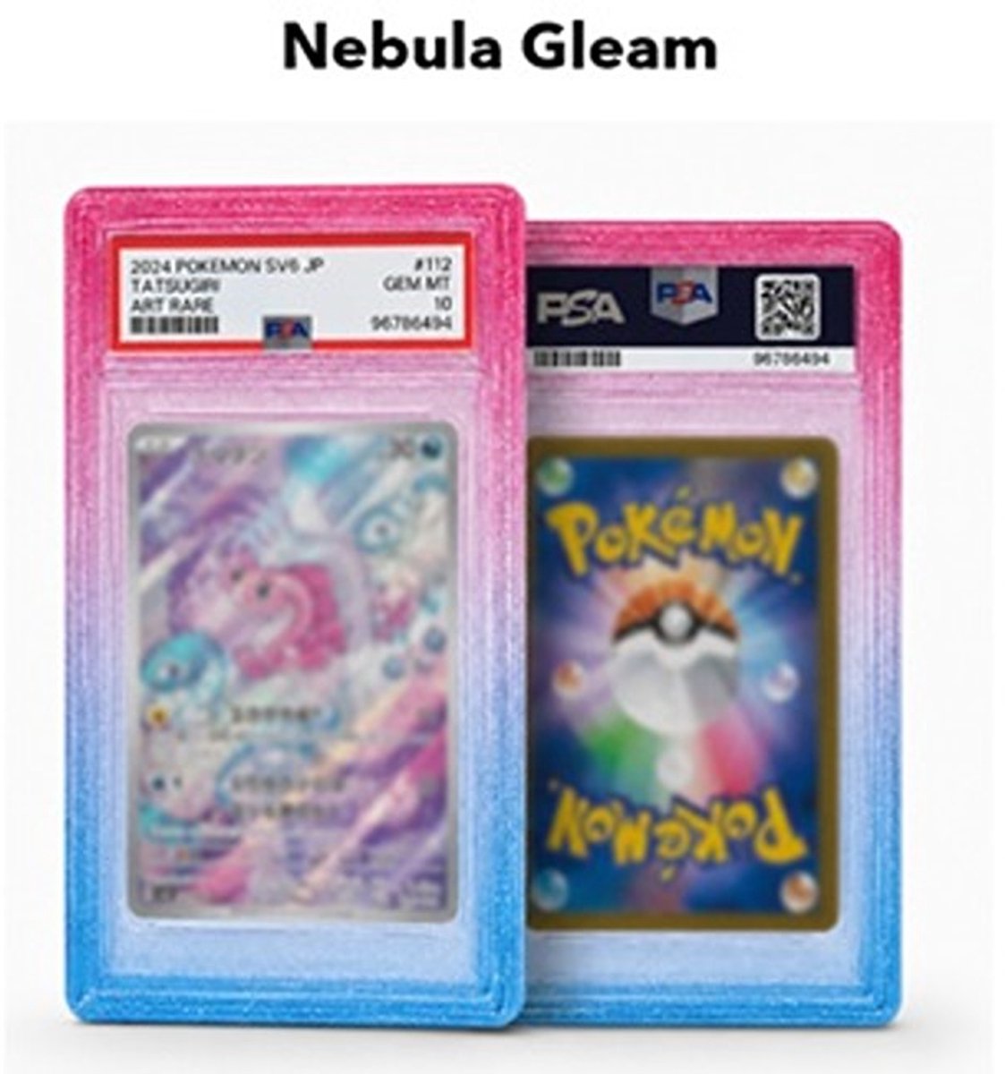 Deckmasters - Slab Guard PSA – Slab Bumper - Beschermhoes voor PSA Slabs - TPU Protector – Nebula Gleam (Roze/Blauw Glitter)