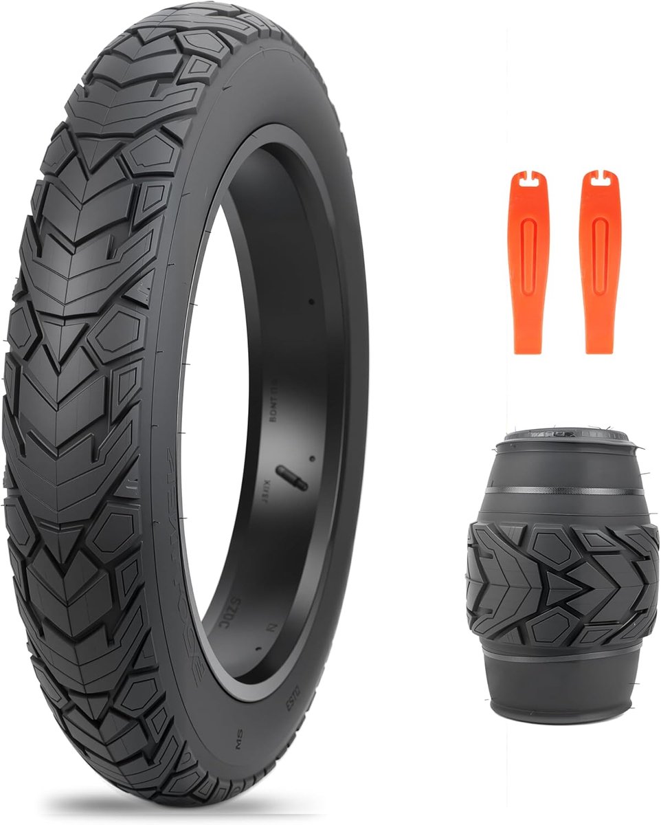Fatbike Buitenband 20 x 4.0 Inch - Tubeless All-Terrain Band - Diep Profiel - Inclusief 2 Bandenlichters