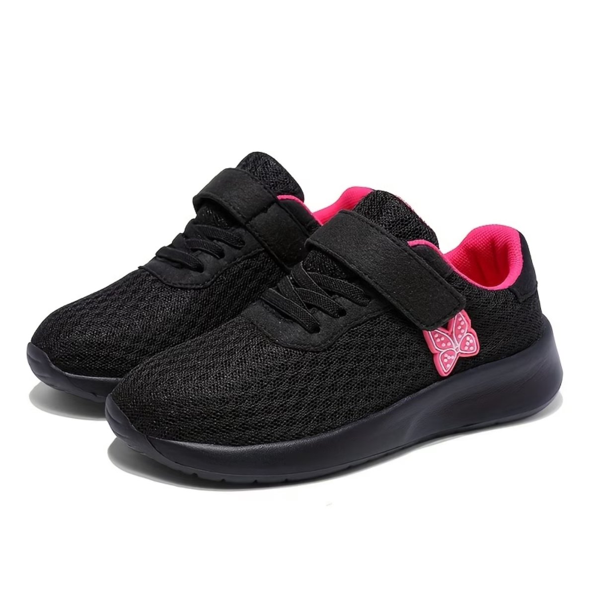 Currero Schoenen Meisjes Sneakers Comfortabel Wandelschoenen Casual Kinder Schoenen Op 34.5 Rozerood Op Zwarte