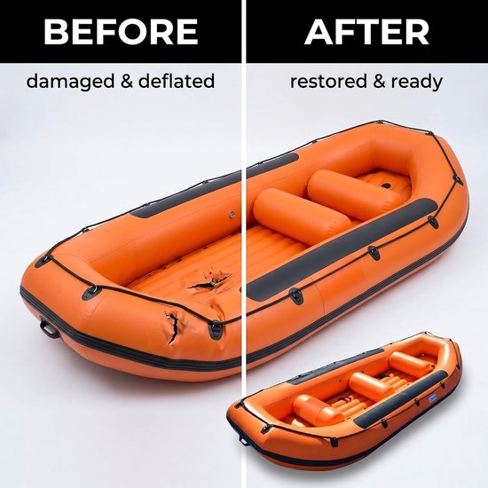 Reparatiepleister - Waterdichte patch - Watersport reparatie - Op maat te knippen - 5 x 100 cm - Oranje — afbeelding 2