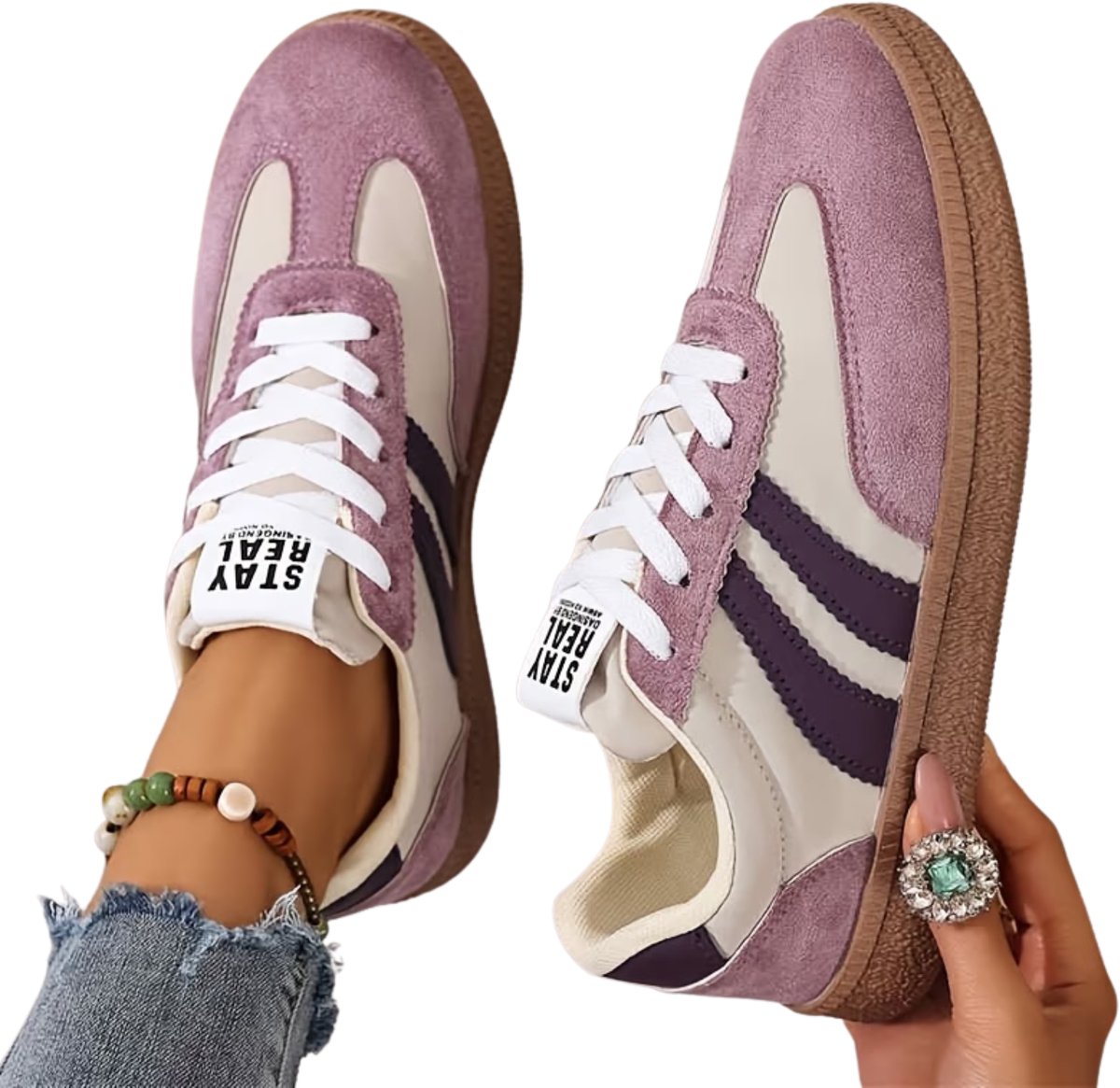 Currero Schoenen Dames Sneakers Comfortabel Slippers Casual Volwassenen 35.5 Paars