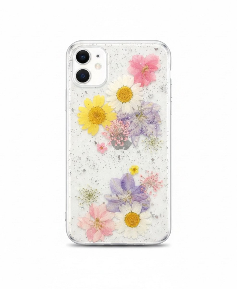 Vrolijk telefoonhoesje - echte gedroogde bloemen - iPhone 11