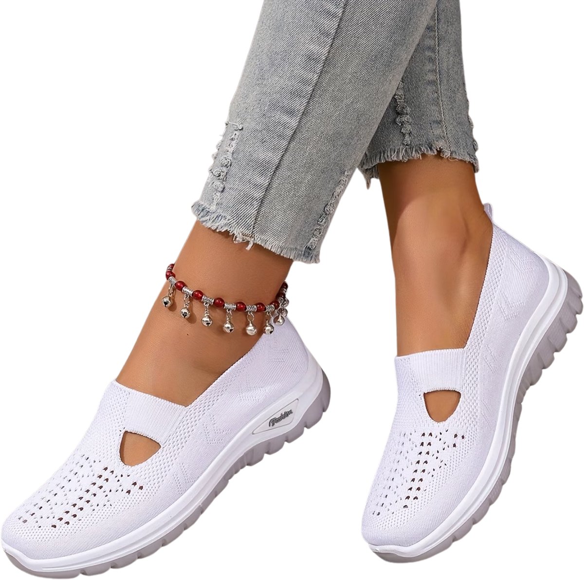 Currero Schoenen Dames Sneakers Comfortabel Slippers Casual Volwassenen 40.5 Wit