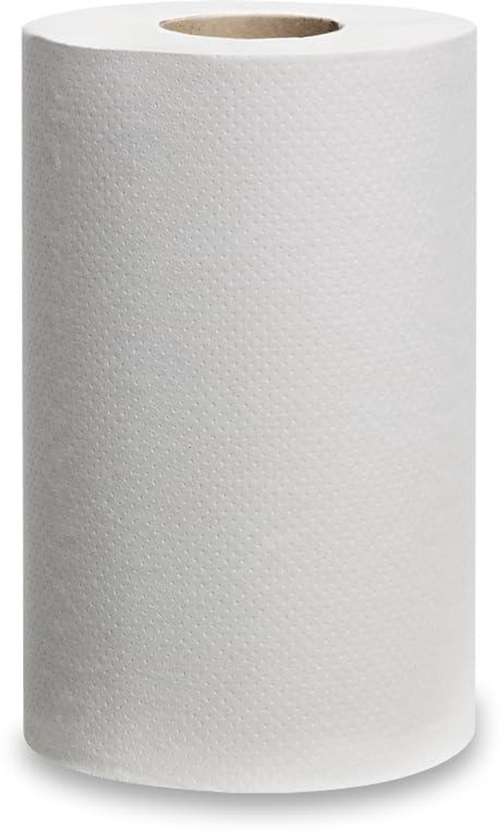 Poetsrollen Wit - Papierrollen - Snel Reinigen - Vel-voor-vel Dosering - 12 Rollen - Wit