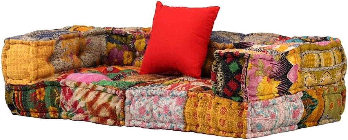 Modulaire Sofa Poef - Zitpoef Ottomaan - Woonkamer Inrichting - Patchwork Design - 140 x 70 x 40 cm - Multikleur