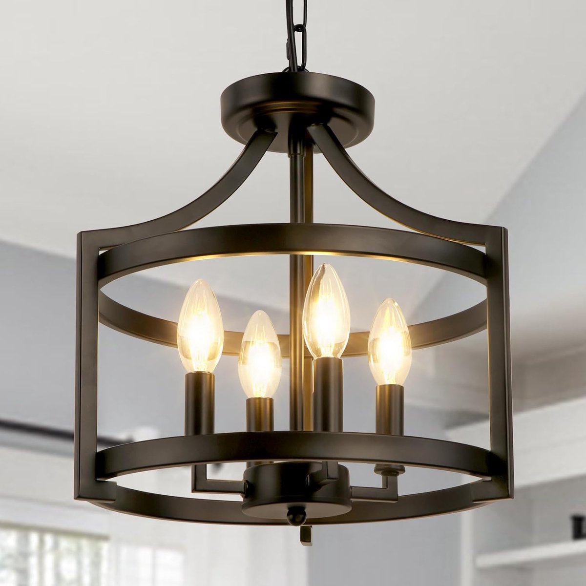 Hanglamp zwart modern - 4-lights vintage - hoogte verstelbaar - elegant voor woonkamer - ShopVlot