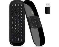 SnelShoppen - Air Mouse afstandsbediening met IR-leerfunctie, 6-assen gyroscoop, toetsenbord en muisfunctie voor Nvidia Shield, Android TV Box, Smart