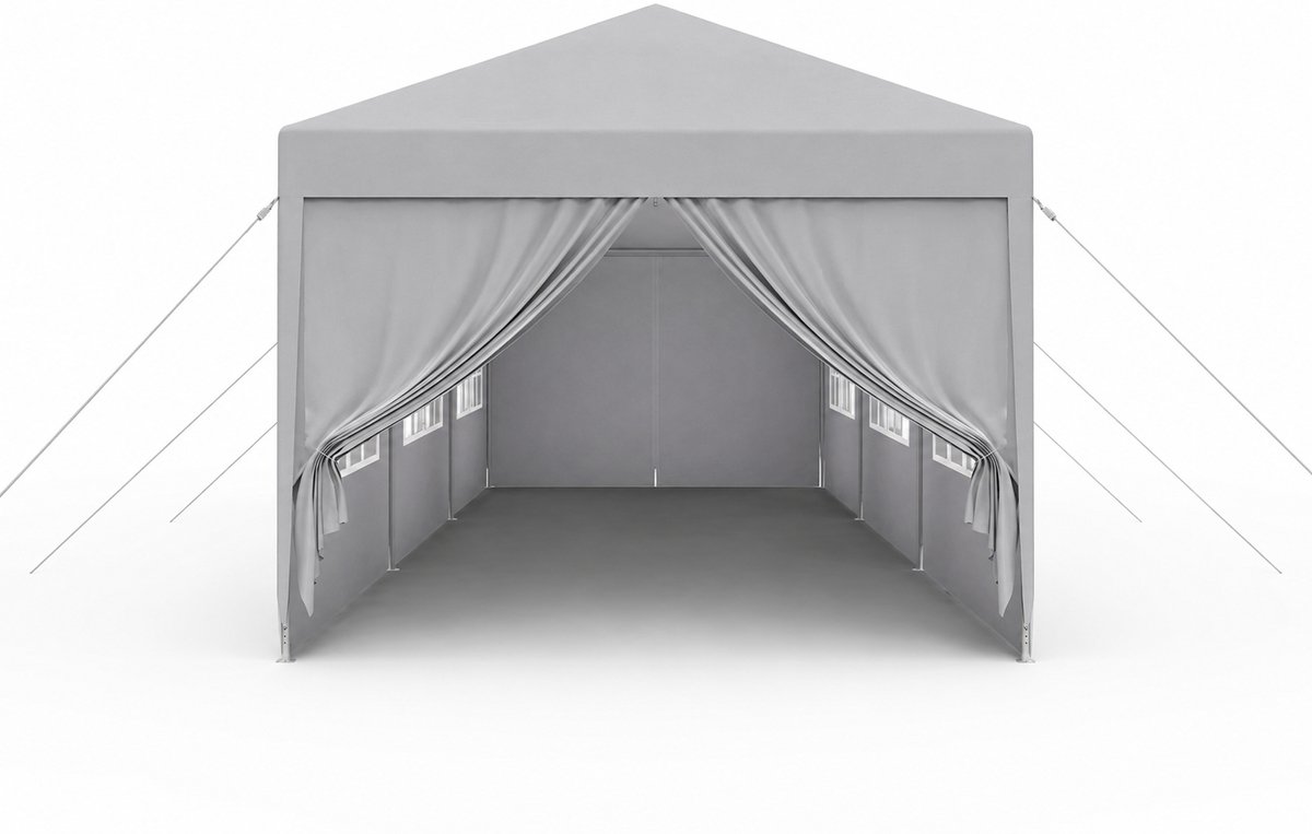 Partytent 3x6 m – Waterdichte Opvouwbare Tent met Afneembare Zijwanden – Stalen Frame – UV-Bescherming – Voor Tuin, Bruiloften, Feesten & Evenementen