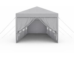 Tente de réception 3x6 m – Tente pliable étanche avec parois latérales amovibles – Cadre en acier – Protection UV – Pour jardin, mariages, fêtes et événements