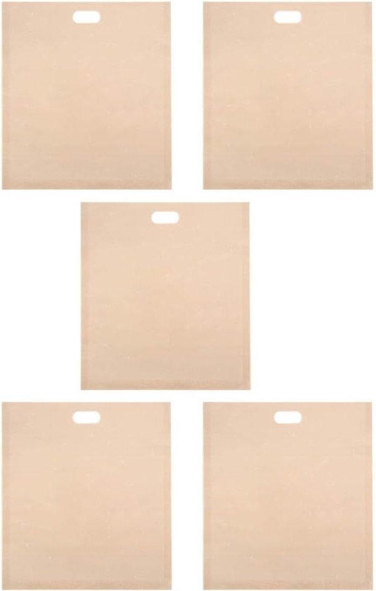 Herbruikbare Broodrooster Zakken - Tosti Zakken Non Stick - Eten Opwarmen - Hittebestendig PTFE Coating - 17x19 cm - Zilver