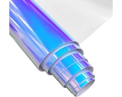 Vinyl Rol PVC Waterdicht Kunstleer Glanzende Regenboog Laser DIY Holografisch Blauw Vinyl Roll 30x135cm XHT-299-L XHT