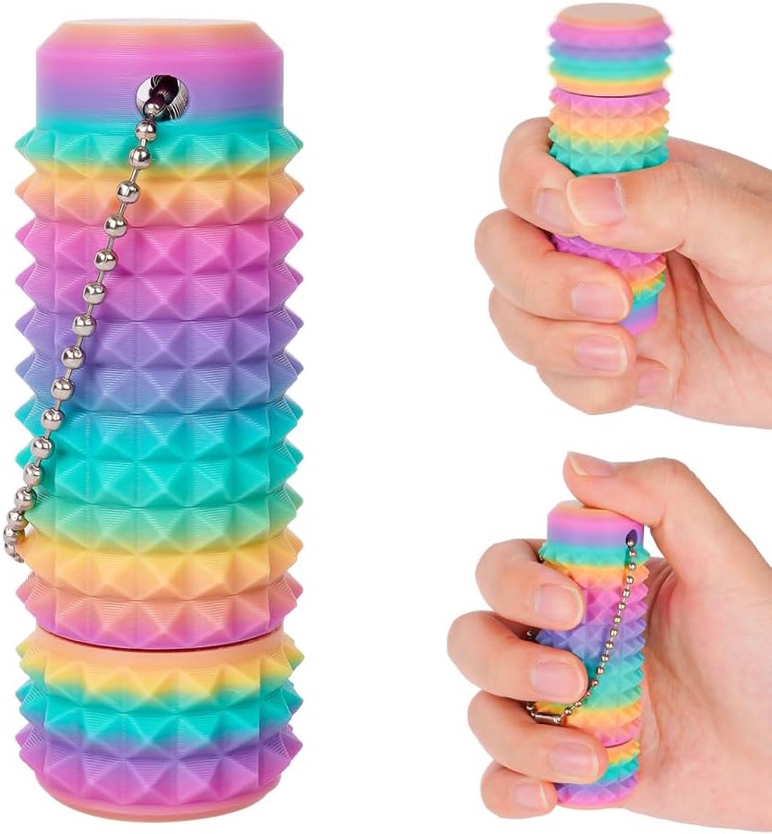 Pain Fidget, 360° roterende Spiky Grippie Stim Sleutelhanger, Draagbaar Pocket Mini-fidgetspeelgoed, Anti-stress Speelgoed voor Kinderen en Volwassenen voor Stressvermindering