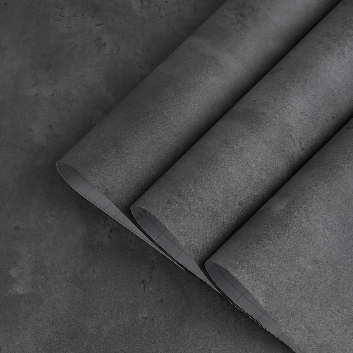 Zelfklevend contactpapier in betonlook, cementbehang, afpellen en opplakken, waterdichte vinylmuursticker, donkergrijs, industriële stijl, geschikt voor huurhuis, winkel, kantoor, 40 cm x 9 m