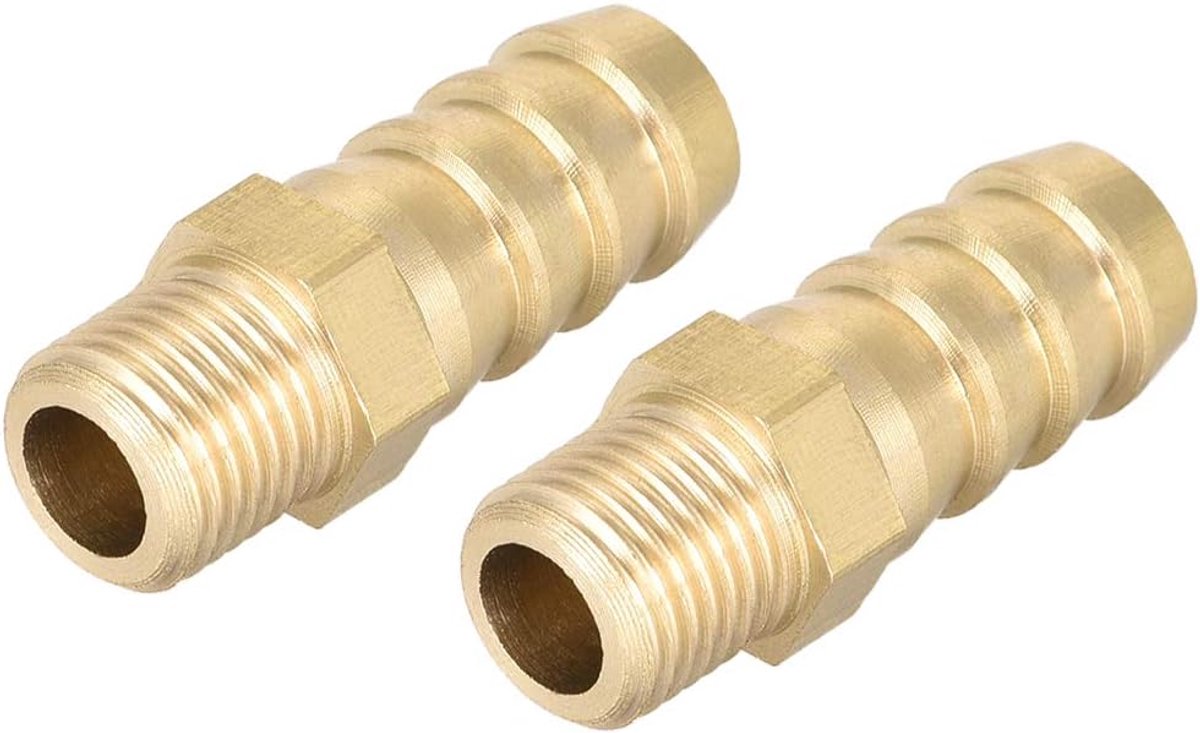 sourcing map verbindingsstuk van messing metrische stekker aan slang met weerhaken 10 mm x M10 x 1 (2 Stück)