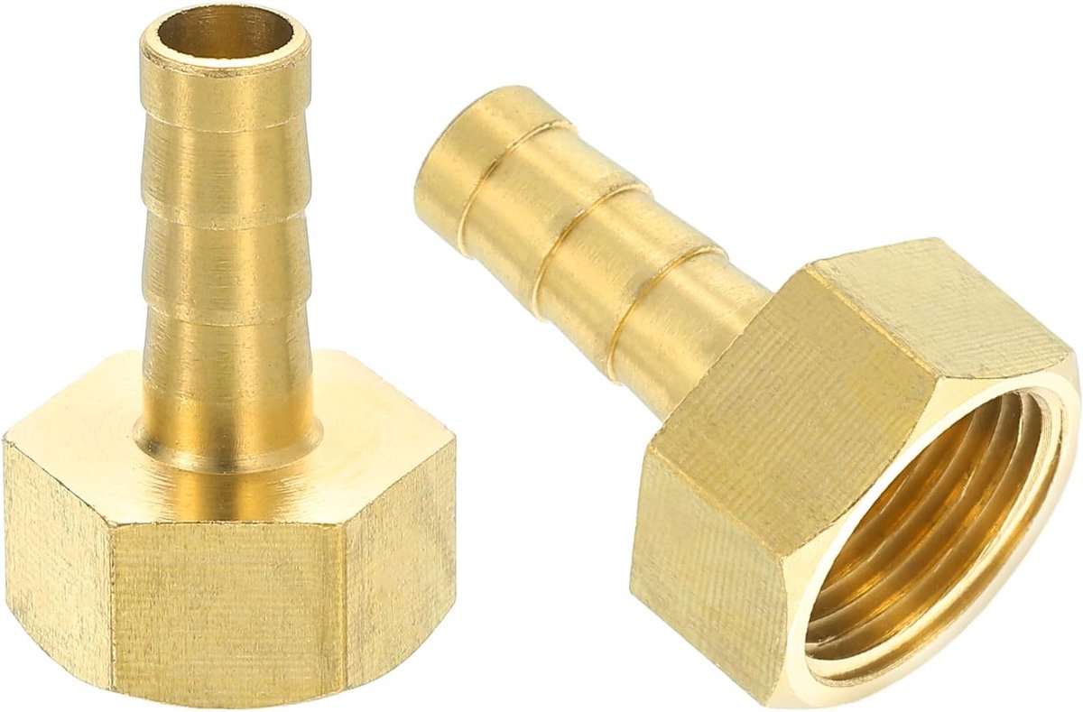 5/16 inch x G 3/8 slangverbinder, messing, 2 stuks tuinslang, slangaansluiting, buisfitting adapter met band voor het verbinden van buizen, mechanische apparaten, uitrusting