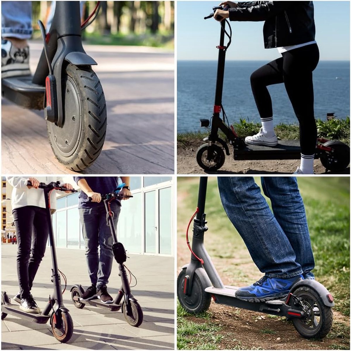 mizikuu 2 stuks kinderwagenslang, 8 1/2 scooterbanden met 2 montagehendels antislip verdikte rubberen wielen, slijtvaste banden voor 8,5 inch elektrische step