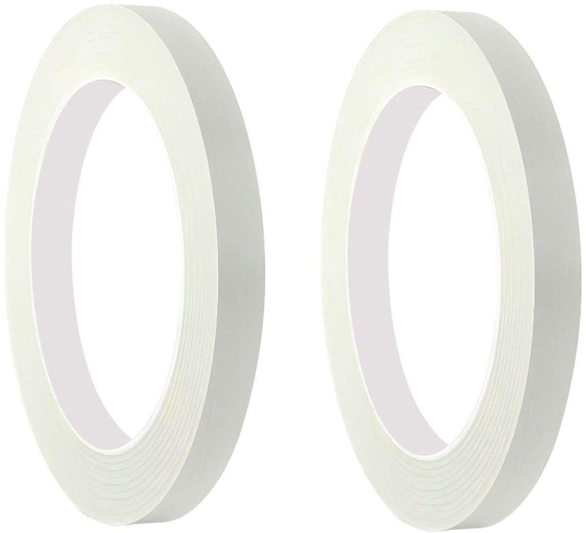 2 Rollen Afplakband Schilderen, 10 mm x 50 m Masking Tape, Schilderstape, Maskeertape, voor Schilderwerk, Renovaties, Knutselwerk, Wit