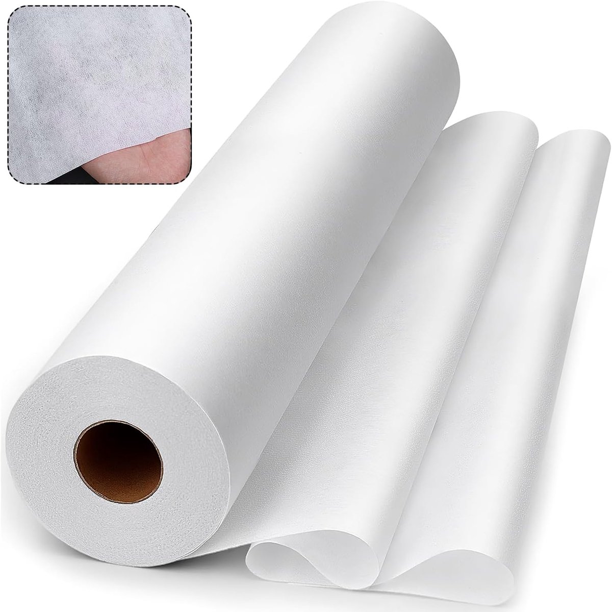strijkinzet om te versterken, 30 cm x 27,3 m, strijkvlies voor stof, opstrijkbare vliesstof, inlegstof wit, 55 g/m², vlies om op te strijken, voor strijkvouwen, naaihandwerk