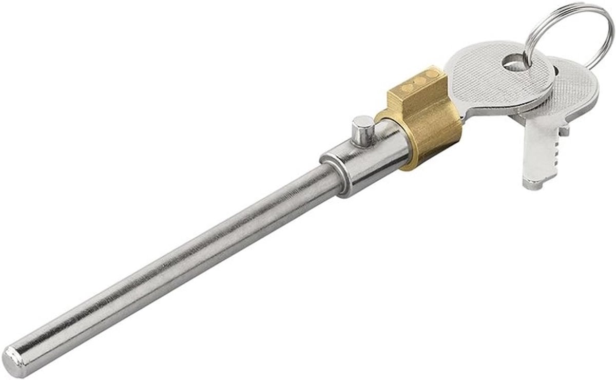 Stekkerslot voor AL-KO AKS1300 – diefstalbeveiliging voor aanhangers • robuust messing slot Ø11,5 x 97,5 mm • incl. 2 sleutels • koppelingsbeveiliging voor AL-KO trekhaak